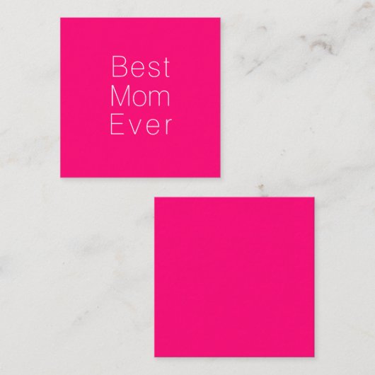 Beste mam ooit roze fuchsia minimalistisch modern informatiekaartje (Voorkant / Achterkant)