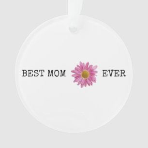 BESTE MAM OOIT Roze Geel Daisy Kinder NAMEN Sweet Ornament
