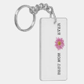 BESTE MAM OOIT roze geel Daisy plezier Sleutelhanger (Voorkant Links)