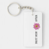 BESTE MAM OOIT roze geel Daisy plezier Sleutelhanger (Voorkant)