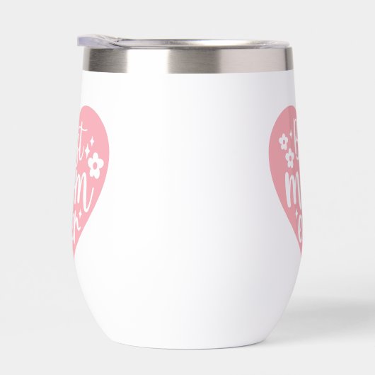 Beste Mam Ooit Roze Hart Met Bloemen (Rechts)