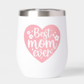 Beste Mam Ooit Roze Hart Met Bloemen (Achterkant)