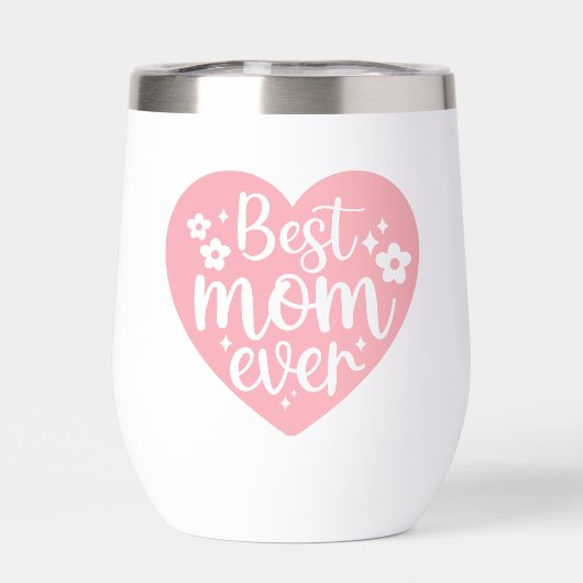 Beste Mam Ooit Roze Hart Met Bloemen