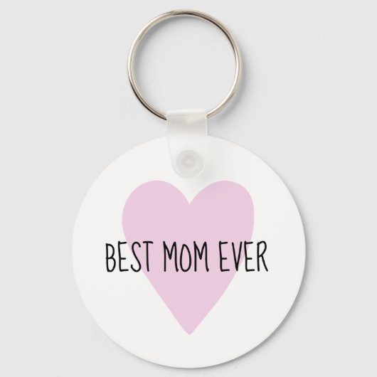 beste mam ooit roze hart sleutelhanger (Voorkant)