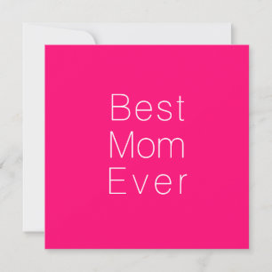 Beste mam ooit roze, minimalistische typografie kaart