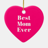 Beste mam ooit roze moderne typografie keramisch ornament (Achterkant)