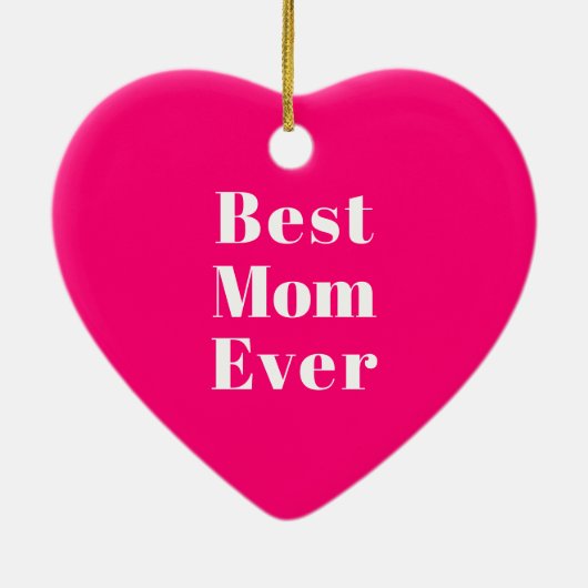 Beste mam ooit roze moderne typografie keramisch ornament (Achterkant)