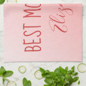 Beste mam ooit roze ombre theedoek (Gevouwen)