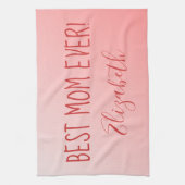 Beste mam ooit roze ombre theedoek (Verticaal)