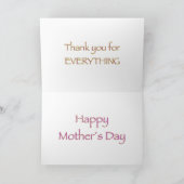 Beste mam ooit roze roos dank u voor alles kaart (Binnen)