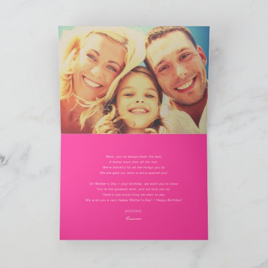 Beste Mam ooit roze Vette borstelscript Moderne fo Kaart (Binnen)