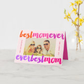 Beste Mam ooit roze Vette borstelscript Moderne fo Kaart (Gele Bloem)