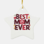 Beste Mam Ooit Schattige Harten Moederdag Keramisch Ornament (Achterkant)