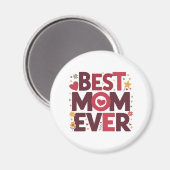 Beste Mam Ooit Schattige Harten Moederdag Magneet (Voorkant / Achterkant)