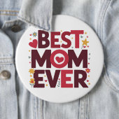 Beste Mam Ooit Schattige Harten Moederdag Ronde Button 6,0 Cm (In situ)