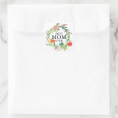 Beste mam ooit sms-peach bloemen vierkante sticker (Tas)
