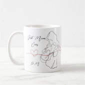 Beste Mam Ooit Trendy Een Lijn Moederschap Hart Koffiemok (Links)