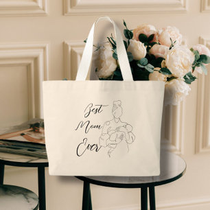 Beste Mam Ooit Trendy Een Lijn Mooie Moederschap Grote Tote Bag