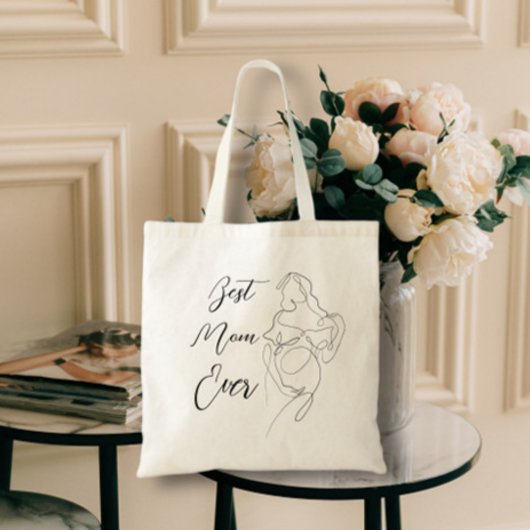 Beste Mam Ooit Trendy Een Lijn Mooie Zwangerschap  Tote Bag