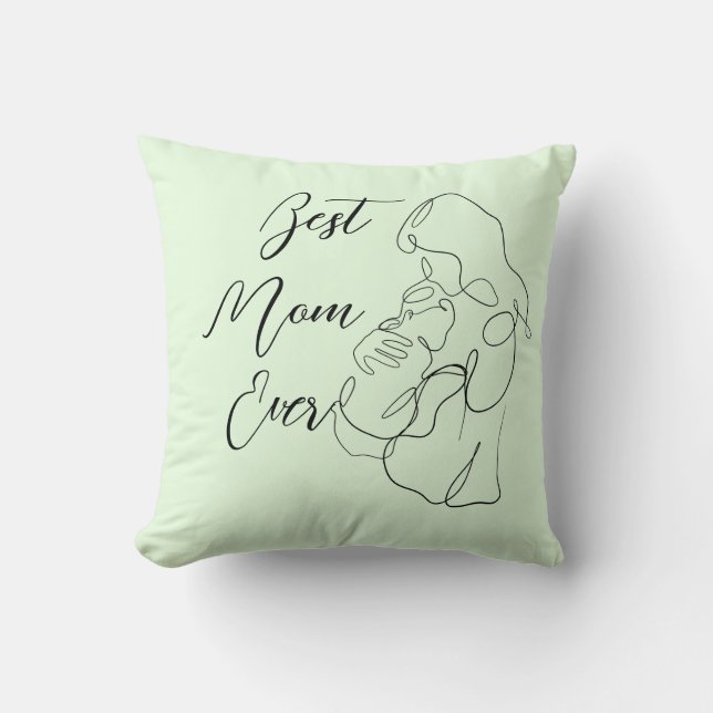 Beste Mam Ooit Trendy One Line Moederschap baby Kussen (Voorkant)