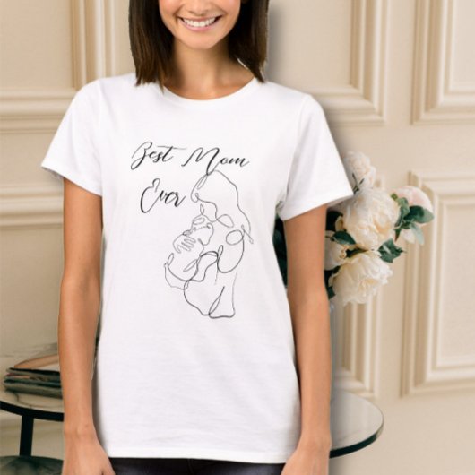 Beste Mam Ooit Trendy One Line Moederschap baby T-shirt