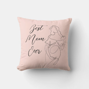 Beste Mam Ooit Trendy One Line Zwangerschap Classi Kussen