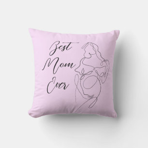 Beste Mam Ooit Trendy One Line Zwangerschap Classi Kussen