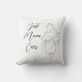 Beste Mam Ooit Trendy One Line Zwangerschap Classi Kussen