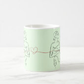 Beste Mam Ooit Trendy One Line Zwangerschap Hart Koffiemok (Center)