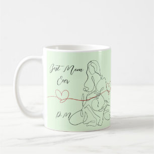 Beste Mam Ooit Trendy One Line Zwangerschap Hart Koffiemok