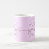 Beste Mam Ooit Trendy One Line Zwangerschap Hart Koffiemok (Center)