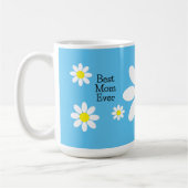 Beste mam ooit White Daisies Sky Blue Flower Koffiemok (Links)