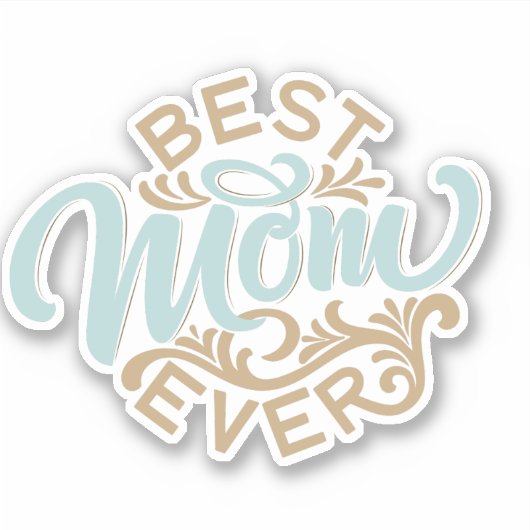 Beste mam ooit Word Art Car Decal Sticker (Voorkant)