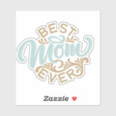 Beste mam ooit Word Art Car Decal Sticker (Vel)