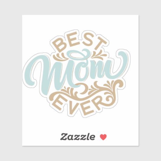 Beste mam ooit Word Art Car Decal Sticker (Vel)