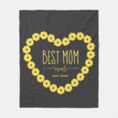 Beste mam ooit zonnebloem Gepersonaliseerde naam Fleece Deken (Voorkant)
