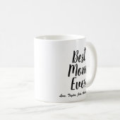 Beste mam ooit zwart aangepast script gepersonalis koffiemok (Voorkant rechts)