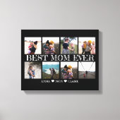 Beste Mam Ooit Zwart Fotocollage Canvas Afdruk (Voorkant)