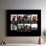 Beste Mam Ooit  Zwart Fotocollage Canvas Afdruk<br><div class="desc">De "Best Mom Ever Black Photo Collage Canvas Print" is een gepersonaliseerd meesterwerk ontworpen om uitzonderlijke moeders te vieren. Met deze canvasprint kunt u een unieke collage van gekoesterde familiefoto's creëer, een oprecht geschenk dat dankbaarheid en genegenheid symboliseert. Met zijn elegante zwarte ontwerp, vult het elk decor aan en dient...</div>