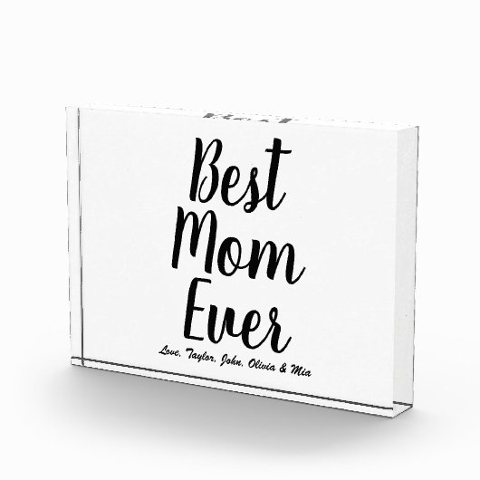 Beste mam ooit zwart-gepersonaliseerd douanemanusc fotoblokken (Rechts)