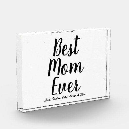 Beste mam ooit zwart-gepersonaliseerd douanemanusc fotoblokken (Links)