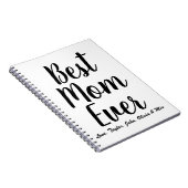 Beste mam ooit zwart-wit aangepast script elegant notitieboek (Rechterzijde)