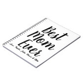 Beste mam ooit zwart-wit aangepast script elegant notitieboek (Linkerzijde)