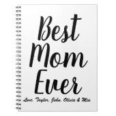Beste mam ooit zwart-wit aangepast script elegant notitieboek (Voorkant)
