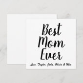 Beste mam ooit zwart wit aangepast script stijlvol kaart (Voorkant / Achterkant)