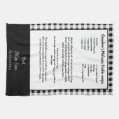 Beste mam ooit, zwart-witte buffelvlek op monogram theedoek (Horizontaal)