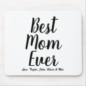 Beste mam ooit zwarte witte chic van het douaneman muismat (Voorkant)