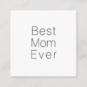 Beste mam ooit zwarte witte, minimalistische moder informatiekaartje (Voorkant)