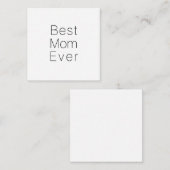 Beste mam ooit zwarte witte, minimalistische moder informatiekaartje (Voorkant / Achterkant)