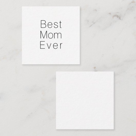 Beste mam ooit zwarte witte, minimalistische moder informatiekaartje (Voorkant / Achterkant)